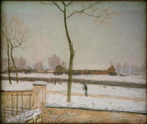 モレ-冬の風景 作： Alfred Sisley